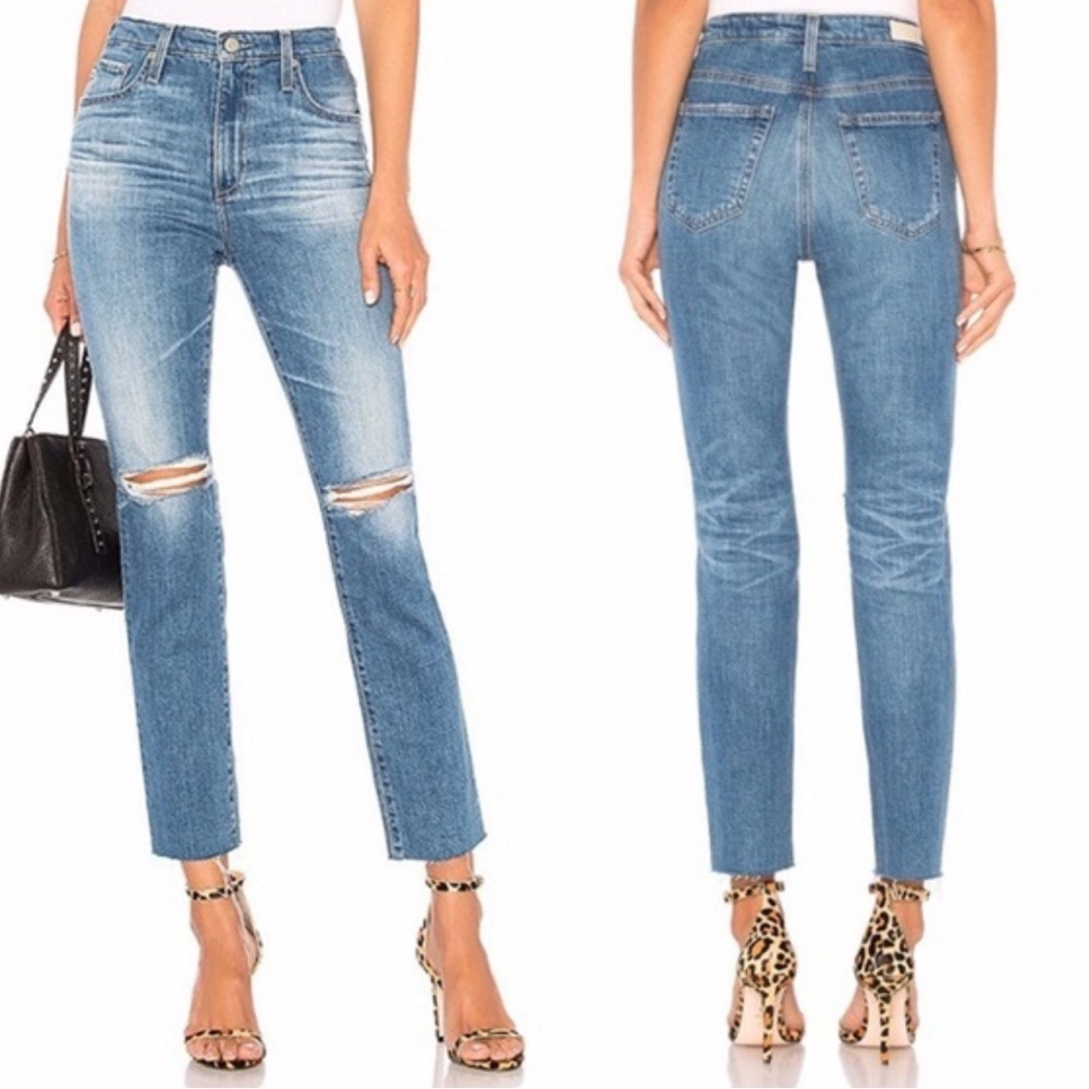 Women's Blue Distressed Jeans